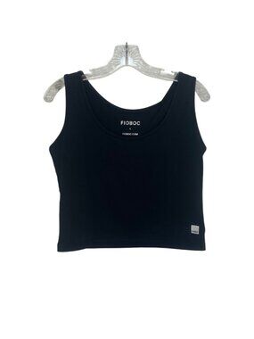 FIOBOC Sleeveless Athletic Tank Top Cropped Womens Black Large New